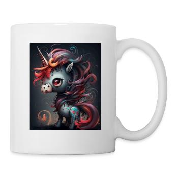 Cute Unicorn With Colorful Long Hair - Mug - white - Right