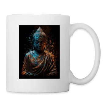 Friedliche abstrakte Buddha-Statue - Tasse - Weiß - Rechts