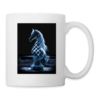 Chevalier d’échecs au clair de lune - Mug blanc - blanc - Droite