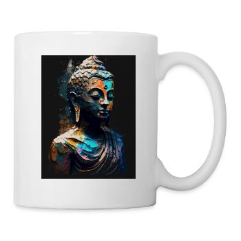 Statue abstraite de Bouddha - Mug blanc - blanc - Droite