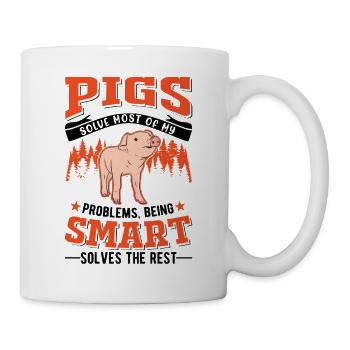 Porc Cadeau Agriculteur Cochon - Mug blanc - blanc - Droite
