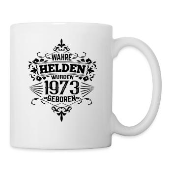 Wahre Helden wurden 1973 geboren - Tasse - Weiß - Rechts