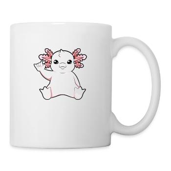 Cartoon Axolotl montre Je t’aime - Mug blanc - blanc - Droite