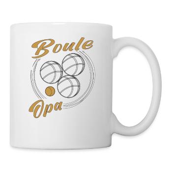 Boule Boccia Kugelsport Petanque Spiel Rentner Opa - Tasse - Weiß - Rechts