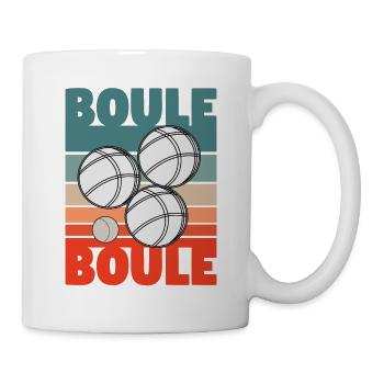 Boule Boccia Kugelsport Petanque Spiel Papa Vater - Tasse - Weiß - Rechts