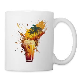 Beer explosion with palm trees. Summer and holidays - Mug - white - Right