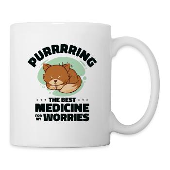 Best Medicine Purring Cat Positivity Cat Lover - Mug - white - Right