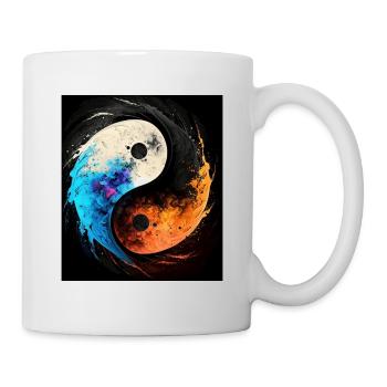 Abstraktes Yin- und Yang-Symbol - Tasse - Weiß - Rechts