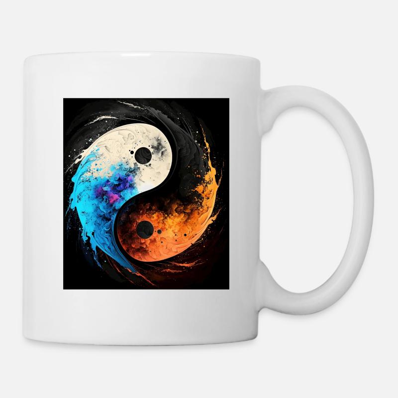 Abstraktes Yin- und Yang-Symbol - Tasse - Weiß