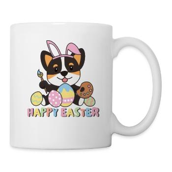 joyeuses Pâques doux corgi Pâques avec œufs de Pâques - Mug blanc - blanc - Droite