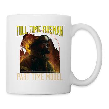 Pompier à temps plein Temps partiel Modèle drôle - Mug blanc - blanc - Droite