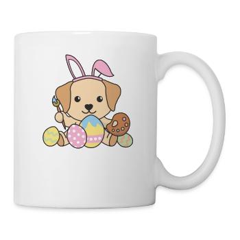 joyeuses Pâques douces Labrador Pâques avec œufs de Pâques - Mug blanc - blanc - Droite