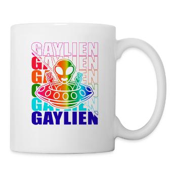 Gender Lesben, Schwule, Trans, Queer Regenbogen - Tasse - Weiß - Rechts