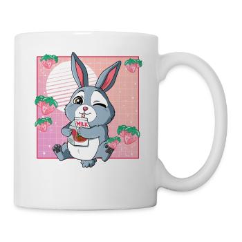 Kawaii Lait de fraise de lapin - Mug blanc - blanc - Droite