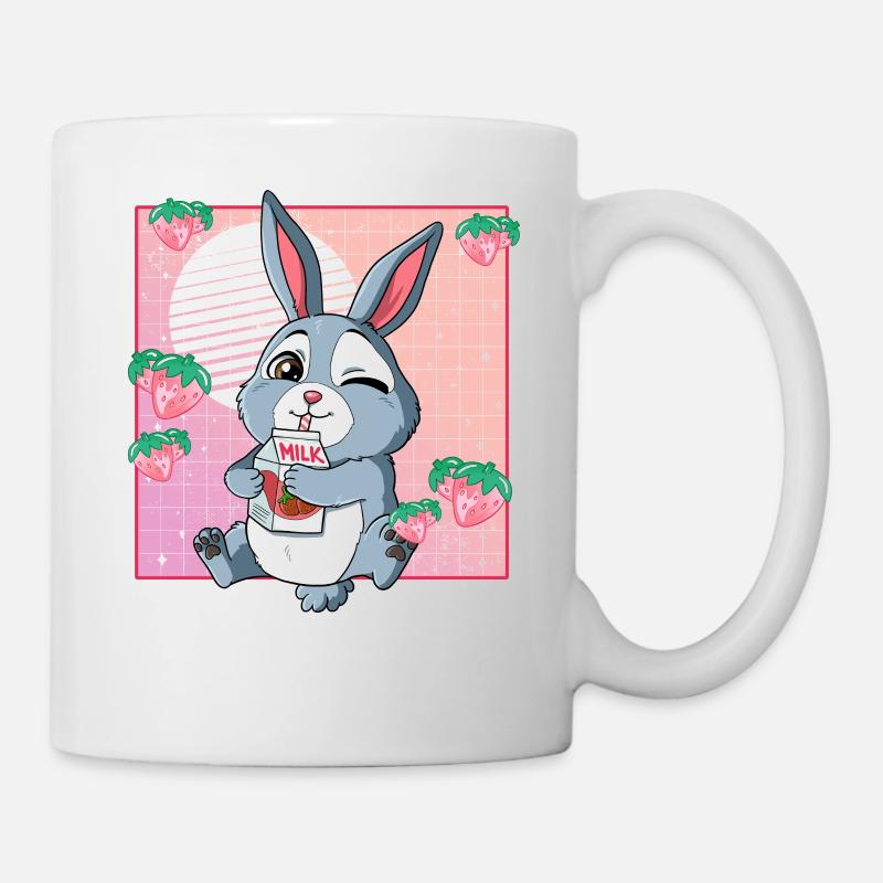 Kawaii Rabbit Strawberry Milk - Mug - white