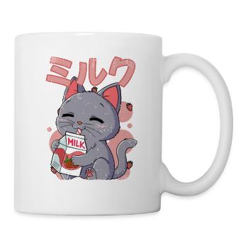 Kawaii Katze Erdbeermilch - Tasse - Weiß - Rechts