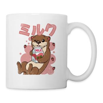 Kawaii Otter Strawberry Milk - Mug - white - Right