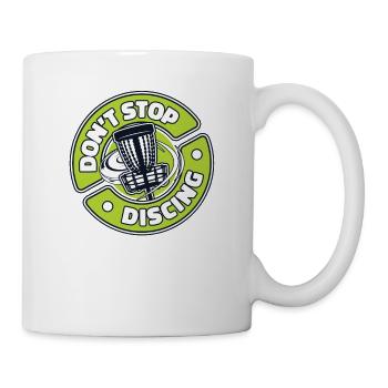 N’arrêtez pas de discing Disc Golfer Frisbee Golf - Mug blanc - blanc - Droite