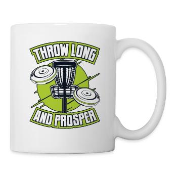 Throw Long And Prosper Basket Disc Disc Golfer - Mug - white - Right
