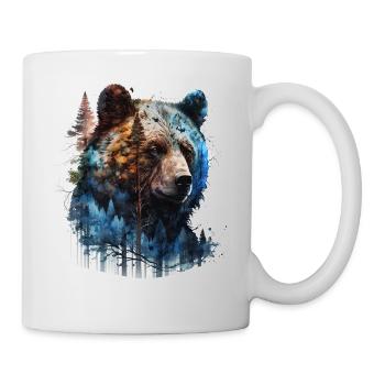 Bär Geschenk Tiere Braunbär Wald Wildtiere - Tasse - Weiß - Rechts
