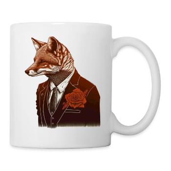 Fuchs Tierliebhaber Tierisch Tier Geschenkidee - Tasse - Weiß - Rechts
