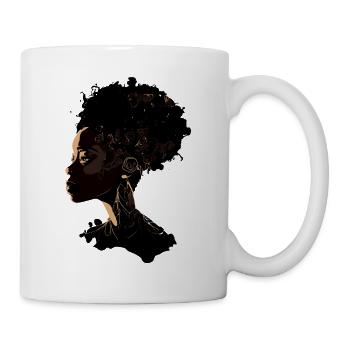 Juneteenth Melanin Queen - Beautiful Afro Woman - Mug - white - Right