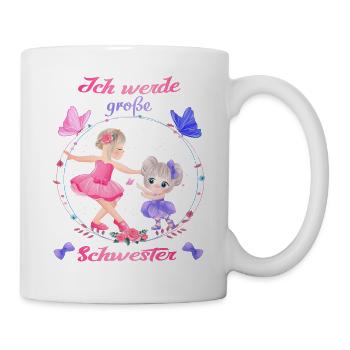 Ballett - Ich werde große Schwester - Ballerina - Tasse - Weiß - Rechts