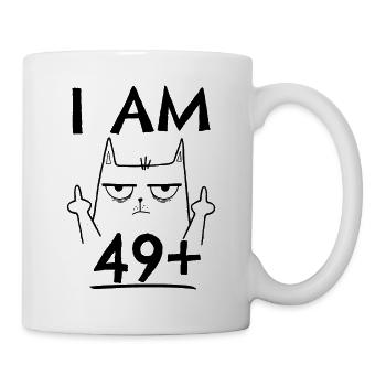 50th birthday woman 50th 50 years - I AM 49+ PLUS - Mug - white - Right