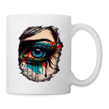 Œil psychédélique avec des détails colorés à l’aérographe - Mug blanc - blanc - Droite