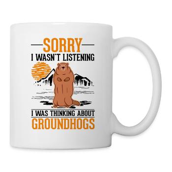 Murmeltier Groundhog Day Waldmurmeltier - Tasse - Weiß - Rechts