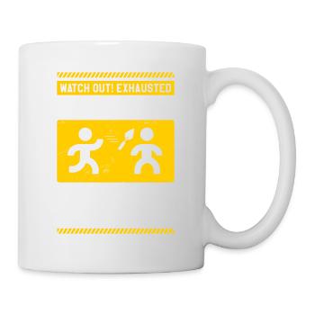 Watch Out Exhausted Bricklayer Annoy At Your Own - Mug - white - Right