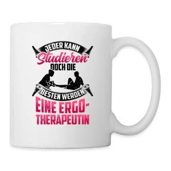 Die Besten werden Ergotherapeutin Ergotherapie - Tasse - Weiß - Rechts