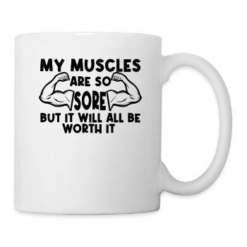 Muskelkater Gewichtstraining Fitnessstudio - Tasse - Weiß - Rechts