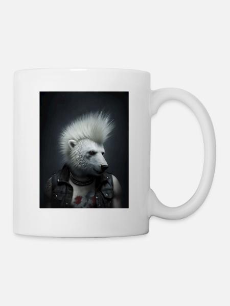 Cool Punk Polar Bear - Mug blanc - blanc