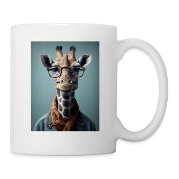 Coole Hipster-Giraffe - Tasse - Weiß - Rechts