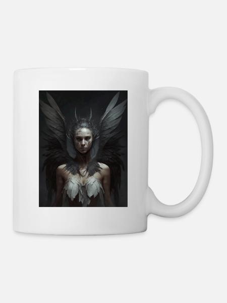 Dunkler Gothic Engel - Tasse - Weiß