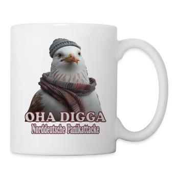 OHA Norddeutsche Panikattacke Friesisch Nordsee - Tasse - Weiß - Rechts