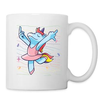 Einhorn mittelfinger witzig geschenkidee - Tasse - Weiß - Rechts
