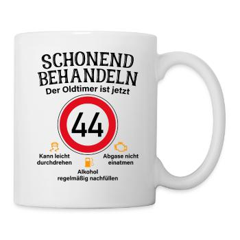 44. Geburtstag Schonend Behandeln Oldtimer Ist 44 - Tasse - Weiß - Rechts