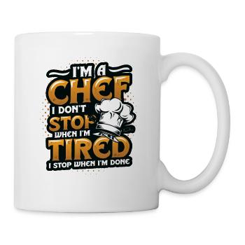 Je suis un chef que je n’arrête pas - Mug blanc - blanc - Droite