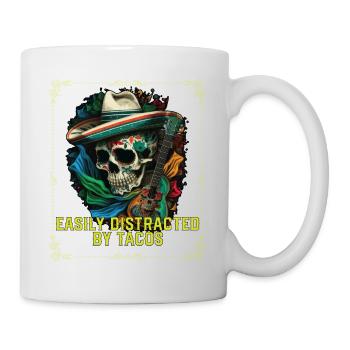 Facilement distrait par les tacos Mangeur de tacos mexicain - Mug blanc - blanc - Droite