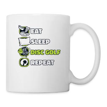 Eat Sleep Disc Golf Repeat Basket Disc Disc - Mug - white - Right