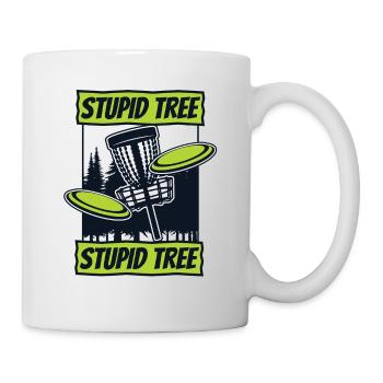 Stupid Tree Frisbee Golf Basket Disc Disc Golfer - Mug - white - Right