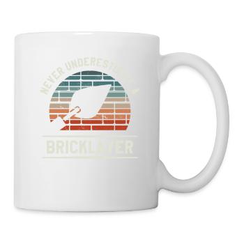 Never Underestimate A Bricklayer Bricklaying - Mug - white - Right