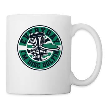 Everyday I'm Disc Golfing Frisbee Golf Basket - Mug - white - Right