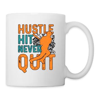 Hustle Hit Never Quit Baseball - Mug - white - Right