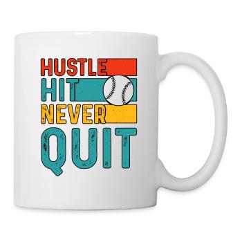 Hustle Hit Never Quit Baseball - Mug - white - Right