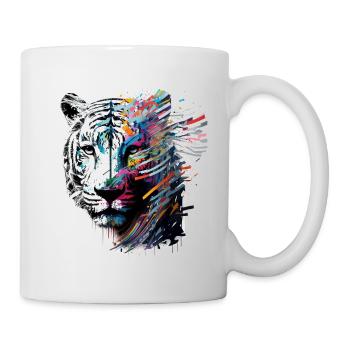 Tiger Motif Tiger Zoo Animals Art Tiger Head Motif - Mug - white - Right