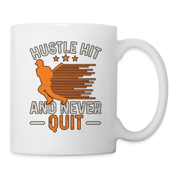 Hustle Hit And Never Quit Baseball - Mug - white - Right