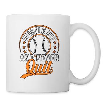 Hustle Hit And Never Quit Baseball - Mug - white - Right